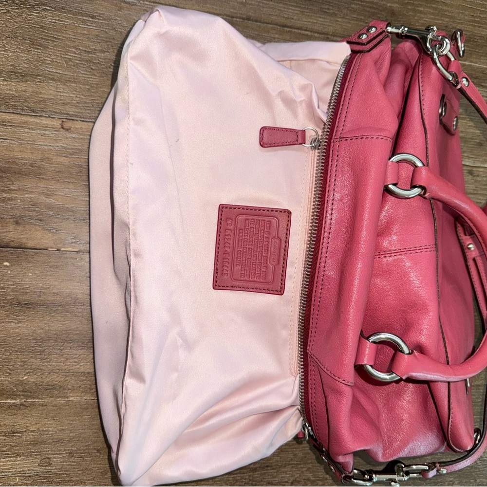 Coach Y2K Baguette Shoulder Bag Purse Pink Leather 90s - Picture 12 of 16